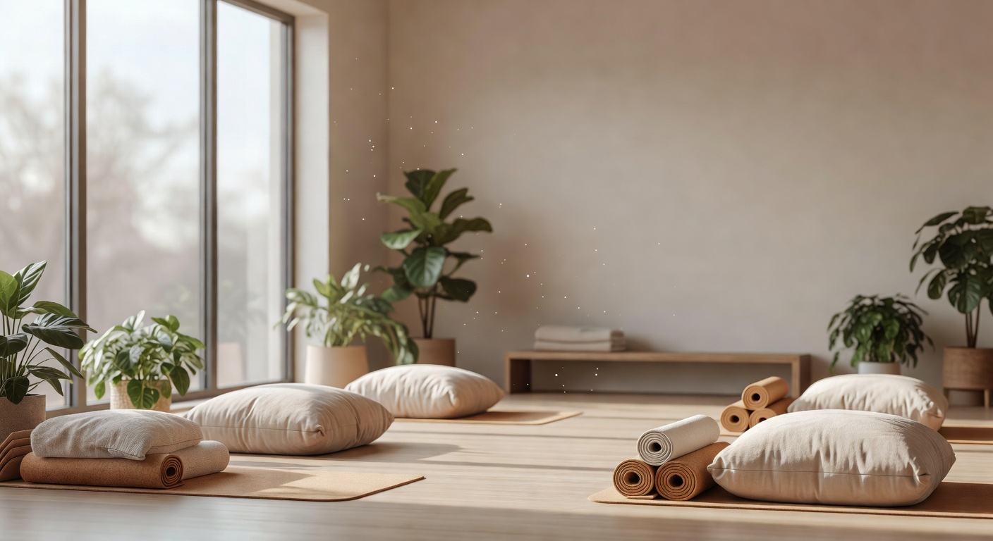 Beautiful natural light filling the wellness studio